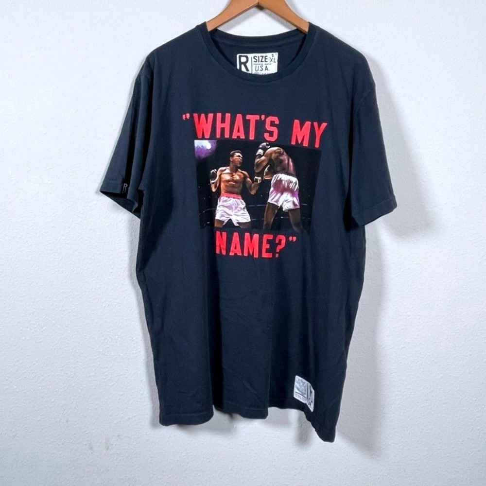Roots of Fight Muhammad Ali T-Shirt Mens XL Navy Excellent Whats My Name Graphic